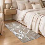MatEssenz 2'x4' Washable Area Rugs, Small Fluffy Rug Carpet, Taupe/Ivory