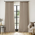 MIULEE Pinch Pleated Thick Linen Curtains 108 Inches Length 2 Panels by MIULEE