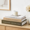 JARLINK Decorative Books, Set of 3 Fake Book Storage Boxes, Olive Green