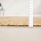 Hausattire Hand Woven Jute Braided Rug, 5’ Round – Natural, Reversible Boho - Image 2