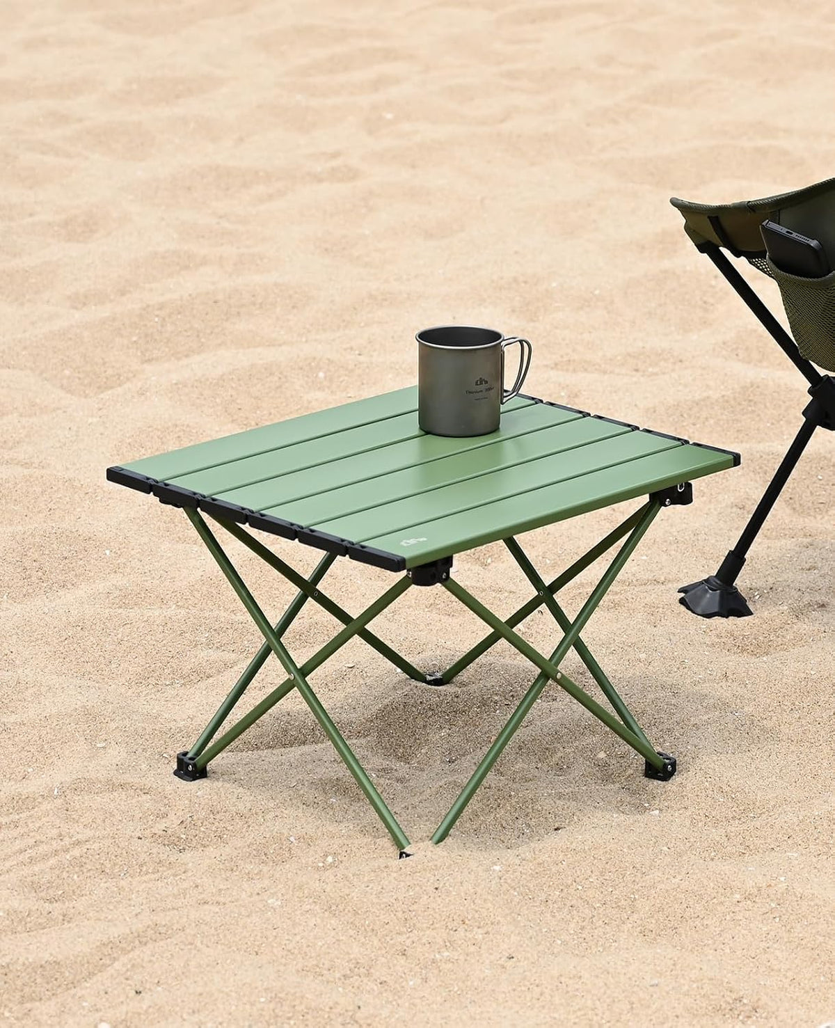 iClimb Ultralight Compact Camping Folding Table (Green - S)