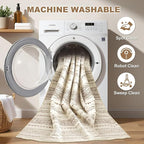 Nakagishi 7x10 Area Rug Living Room: Washable Boho Large Neutral Modern Soft - Image 2