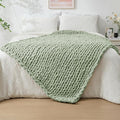 Bigacogo Chunky Knit Throw Blanket by Bigacogo