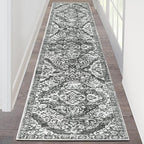 HEBE Hallway Runner Rug 2'x8' Washable Vintage Distressed Area Rugs Non Slip by HEBE