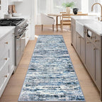 Lansny Modern Abstract Runner Rug 3x8, Washable Kitchen Runner Non-Slip Soft - Image 2