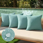 MIULEE Pack of 4 Decorative Outdoor Throw Pillow Covers Linen Waterproof Pillow by MIULEE