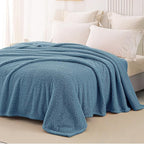 Whale Flotilla Queen Size Fuzzy Fleece Blanket, Fluffy Warm Soft Jacquard Bed - Image 4