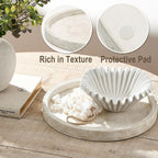 Vanselia Decorative Table Tray Round Trays Home Decor Cement (11.8" Rustic)