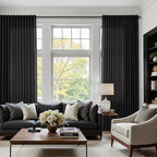 Vintage Black Linen Curtains 63 Inch Length - Image 6