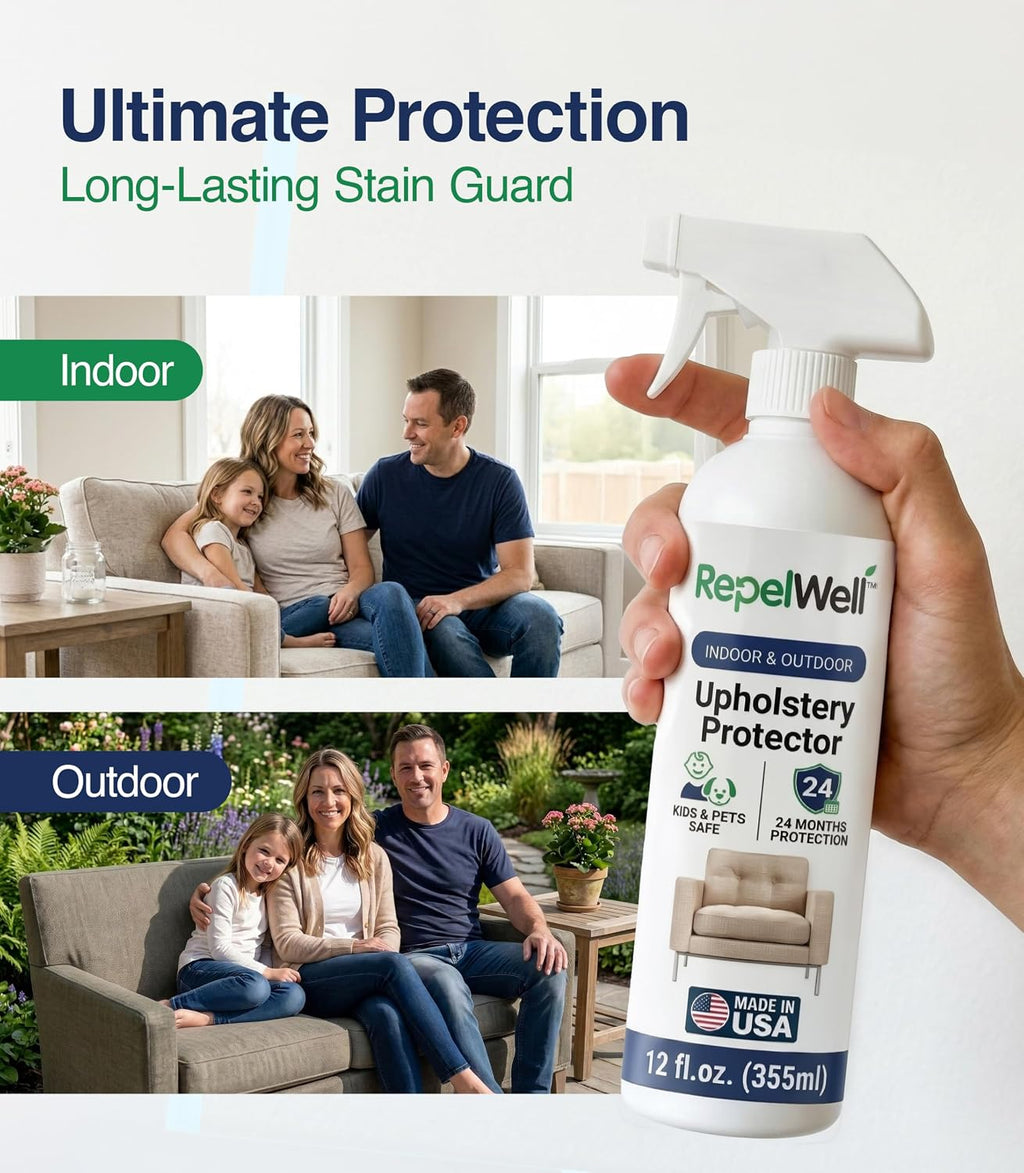 RepelWell Non Toxic Fabric Protector Spray for Upholstery & Furniture,12 oz