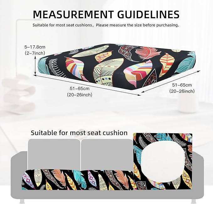 8Pcs Outdoor Cushion Covers, Patio Cushion Covers, Stretch Elastic Slipcovers - Image 2
