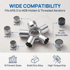 10-in-1 Faucet Aerator Removal Tool Kit,Universal Key M16.5-M28 Hidden STD