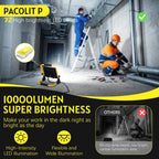 10000LM Portable LED Work Light, IP66 Waterproof for Garage