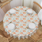 Thanksgiving Round Tablecloth 60 Inch Pumpkin Daisy Table Cloth Waterproof Heat Resistant Reusable Autumn Decorations Table Cover for Holiday Kitchen Dinning Party Decor