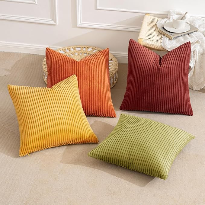 MIULEE Decorative Throw Pillow Covers 18x18 Inch Set of 4, Vibrant Cushion - Image 2