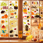 6 Sheets Fall Gel Window Clings for Glass Windows