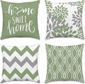 Hexagram Geometric Sage Green Pillow Covers 18x18 Set of 4, Decorative Outdoor by Hexagram