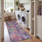 Washable Area Rugs 2'x6' Non-Slip Modern Abstract Soft - Image 3