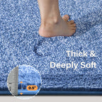 48x32 Large Bathroom Rugs Non Slip Washable, Soft Absorbent Bath Mat Blue