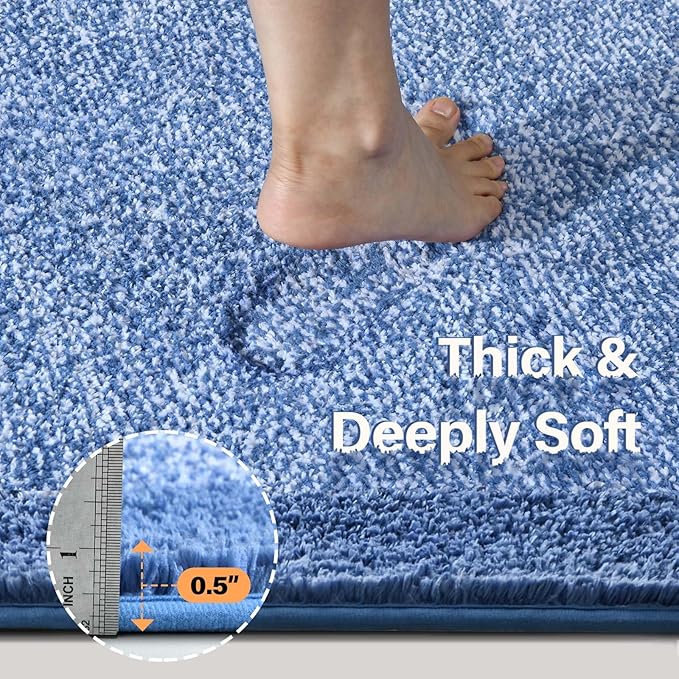 48x24 Long Bathroom Rugs Washable Non Slip, Soft Absorbent Quick Dry Mats - Image 4
