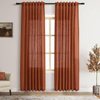 Nanspring Terracotta Curtains 80 Inches Length by Nanspring