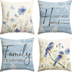 AVOIN colorlife Spring Saying Flowers Butterfly Bird Throw Pillow Covers by AVOINcolorlife