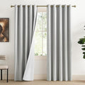 NICETOWN Grey Full Shade Linen Curtain Panels 84" Long, Pair of Energy Smart & by NICETOWN