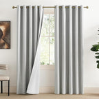 NICETOWN Grey Living Room Completely Shaded Linen Draperies, 2 Pieces, W62 x L72 by NICETOWN