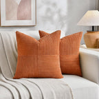 Fancy Homi 2 Packs Orange Euro Decorative Throw Pillow Covers 26x26 Inch - Image 6