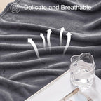 Exclusivo Mezcla Fleece Dark Grey Throw Blanket - Image 6