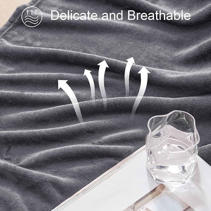 Exclusivo Mezcla Fleece Dark Grey Throw Blanket - Image 6