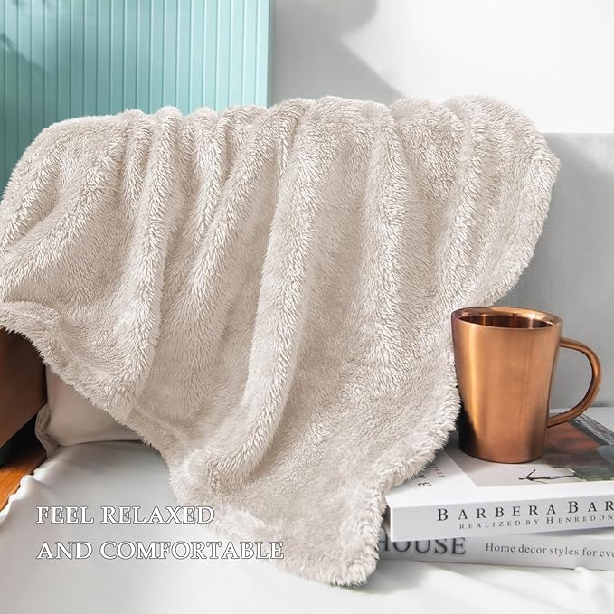 Exclusivo Mezcla Plush Fuzzy Fleece Bed Blanket Queen Size, Super Soft - Image 5