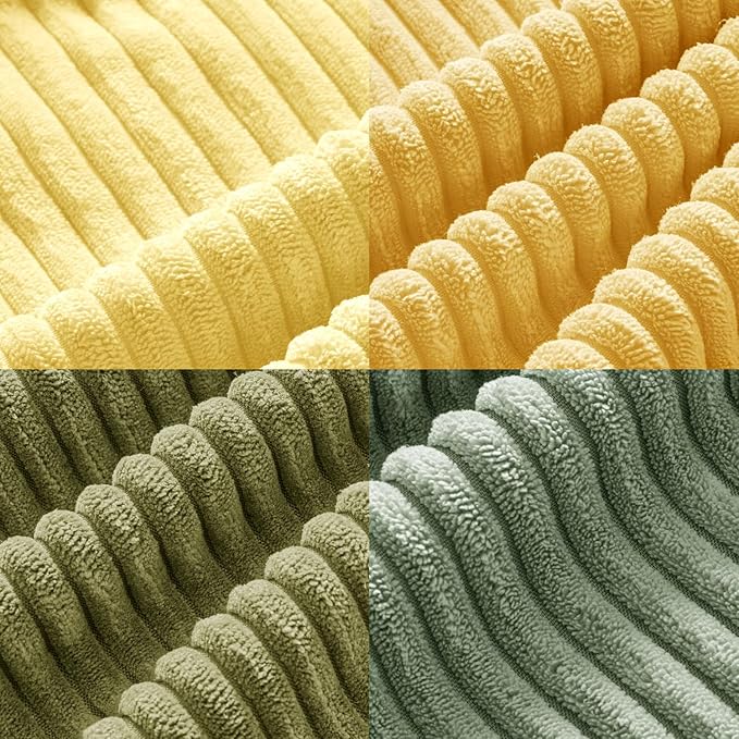 MIULEE Boho Farmhouse Yellow Green Throw Pillow Covers 18x18 Inch Set of 4 - Image 5