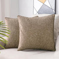 HPUK Pack of 2 Tan Throw Pillow Covers, 18x18 inch Accent Throw Pillows by HPUK