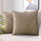 HPUK Pack of 2 Tan Throw Pillow Covers, 18x18 inch Accent Throw Pillows by HPUK
