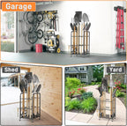 TORACK Garden Tool Organizer Stand with Wheels, Rakes Shovels Tools Stand