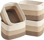 Storage Baskets Bins for Organizing 12.7×9.1×7.9 Gradient Brown