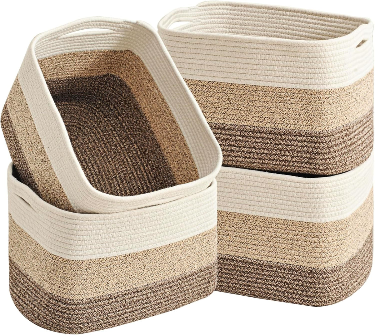 Storage Baskets Bins for Organizing 12.7×9.1×7.9 Gradient Brown