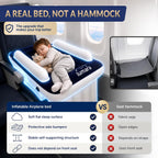 LUMARA Toddler Airplane Bed - Inflatable Airplane Bed for Toddlers, Plane Baby Mattress for Kids - Blow Up Air Mattress for Child Flight Sleep with Safety Belt, Innovative Valves, No Pump Needed