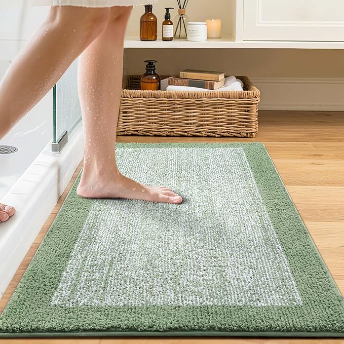 36x24 Large Bathroom Rugs Washable Non Slip, Soft Absorbent Quick Dry Mats - Image 2