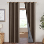 NICETOWN Coffee Vintage Linen 100% Blackout Curtains - Image 2