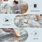 10x14 Area Rugs Washable Rug: Modern Abstract Living Room Rug Soft Anti-Skid - Image 4