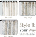 jinchan Linen Blend Curtain Floral Curtains - Image 4