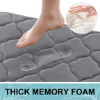 OLANLY Memory Foam Bath Mat Rug 30x20, Ultra Soft Bathroom Rugs, Dark Grey