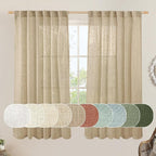 LAMIT Faux Linen Curtains 63 inches Long by LAMIT