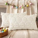 decorUhome Easter Cream White Egg Pillow Covers 12x20 Inch Set of 2, Soft Plush - Image 6