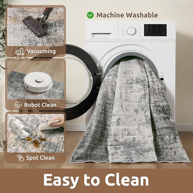 2 x 3 Small Area Rug Indoor Entryway Rug Machine Washable Non Slip Low Pile - Image 6