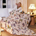MSGKV Boho Throw Blanket for Couch Cotton Butterfly Blanket 50"x60" Sofa Chair - Image 6
