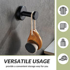 APLusee Matte Black Towel Hook for Bathroom Home Storage, Wall Mounted