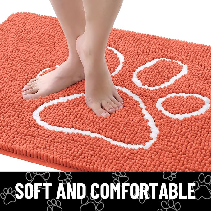 Smiry Dog Door Mat for Muddy Paws, Absorbent Dirt Trapper Non Slip Quick Dry - Image 4
